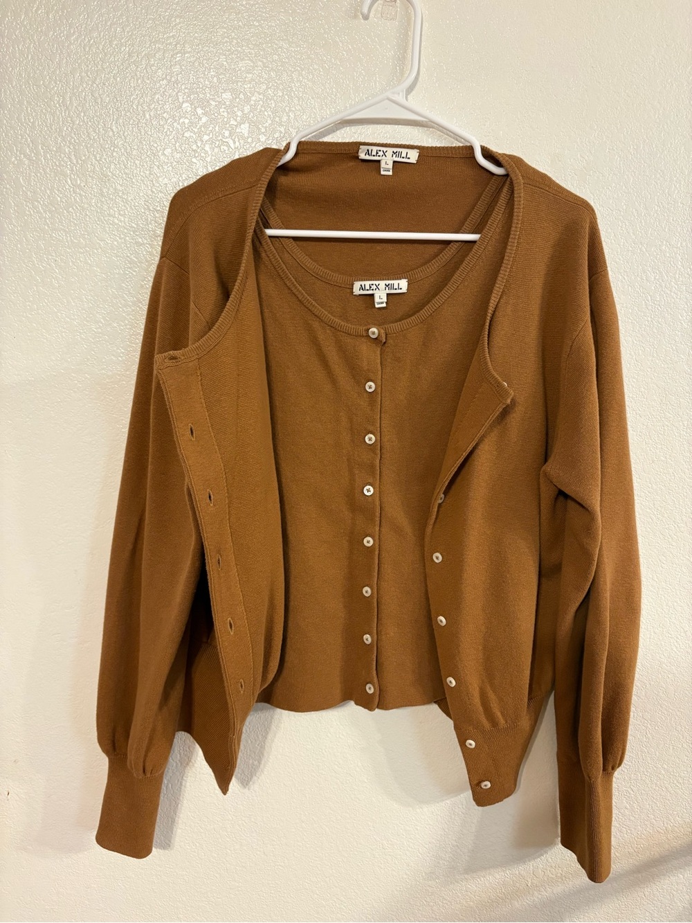 Alex Mill Women's Brown Knit Button-Front Tank & Cardigan Size L - Picture 9 of 14